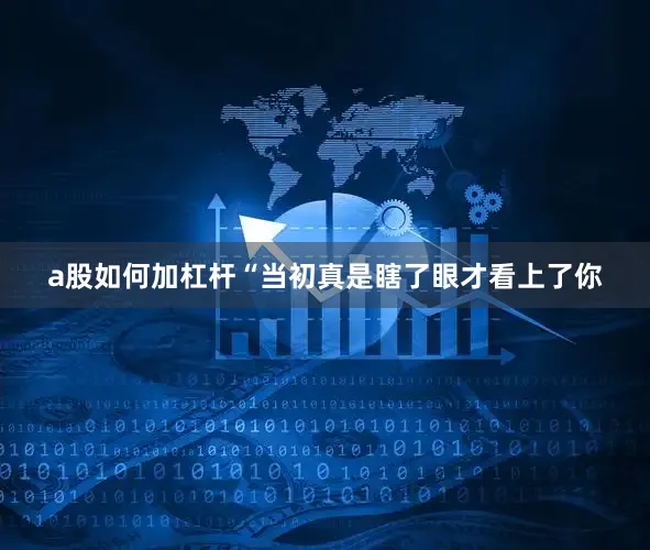a股如何加杠杆“当初真是瞎了眼才看上了你